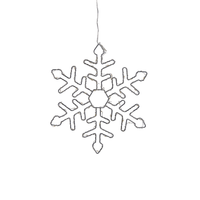 Set di 3 Decorazioni da Esterno ed Interno con Luci LED Fiocchi di Neve Metallo Argento