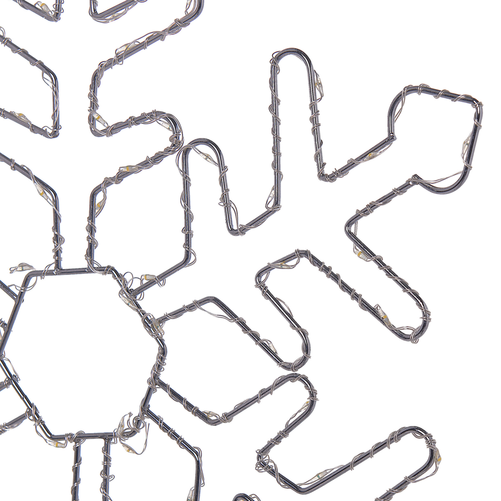 Set di 3 Decorazioni da Esterno ed Interno con Luci LED Fiocchi di Neve Metallo Argento