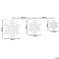 Set di 3 Decorazioni da Esterno ed Interno con Luci LED Fiocchi di Neve Metallo Argento
