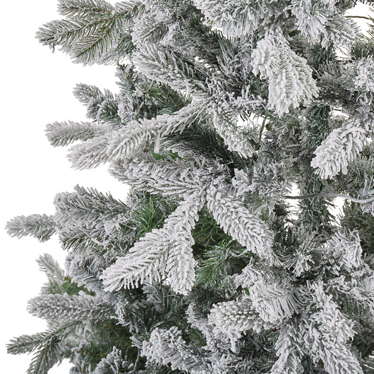 Albero di Natale artificiale innevato preilluminato con supporto in metallo 180 cm bianco