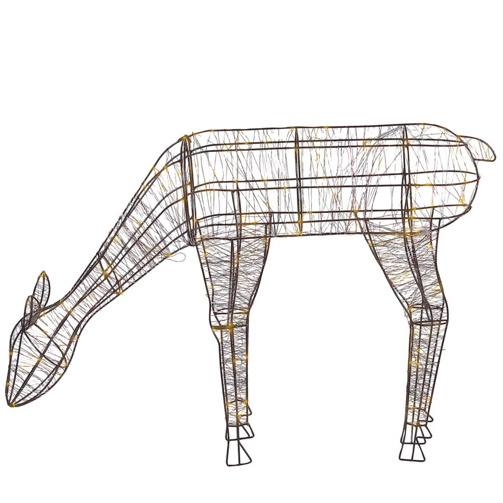 Decorazione Natalizia per Interni ed Esterni con Luci LED Cerbiatto Metallo Nero