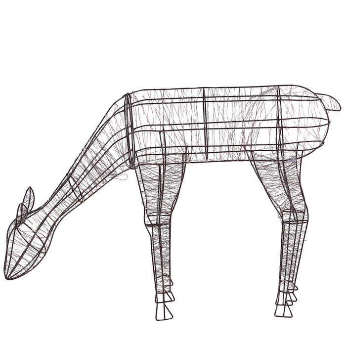 Decorazione Natalizia per Interni ed Esterni con Luci LED Cerbiatto Metallo Nero