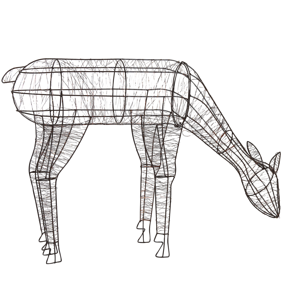 Decorazione Natalizia per Interni ed Esterni con Luci LED Cerbiatto Metallo Nero