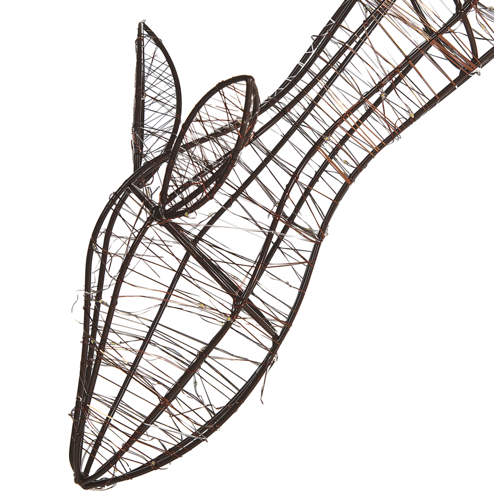 Decorazione Natalizia per Interni ed Esterni con Luci LED Cerbiatto Metallo Nero