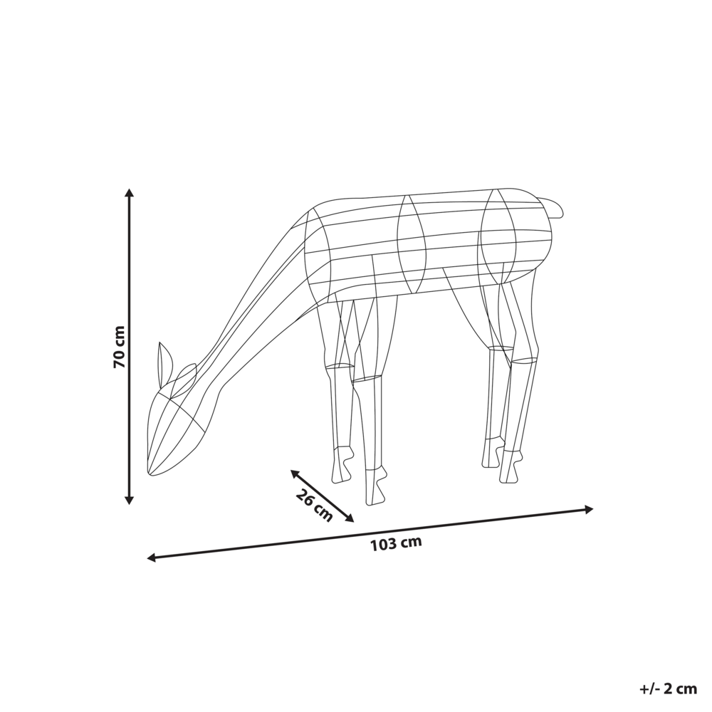 Decorazione Natalizia per Interni ed Esterni con Luci LED Cerbiatto Metallo Nero