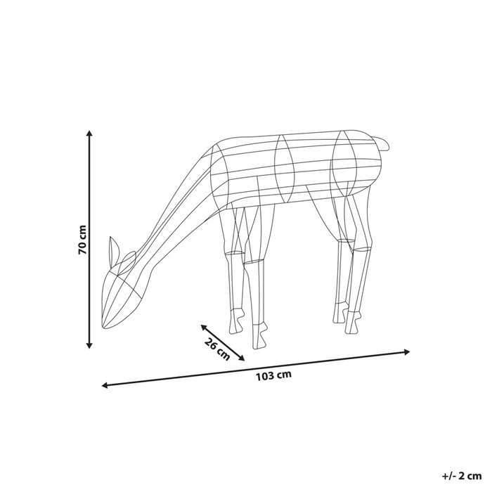 Decorazione Natalizia per Interni ed Esterni con Luci LED Cerbiatto Metallo Nero