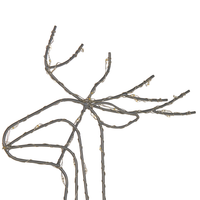 Decorazione da Interno ed Esterno con Luci a LED Slitta e Renne in Metallo Argento