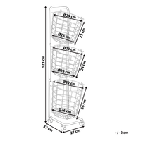 Carrello Portaoggetti per Bagno 3 Cestelli in Metallo di colore Grigio con Ruote moderno