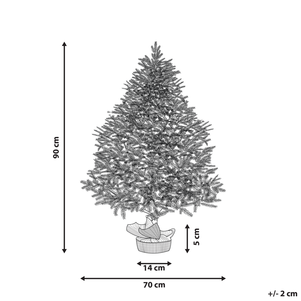 Albero di Natale Artificiale Innevato in Sacca di Iuta 90 cm Verde