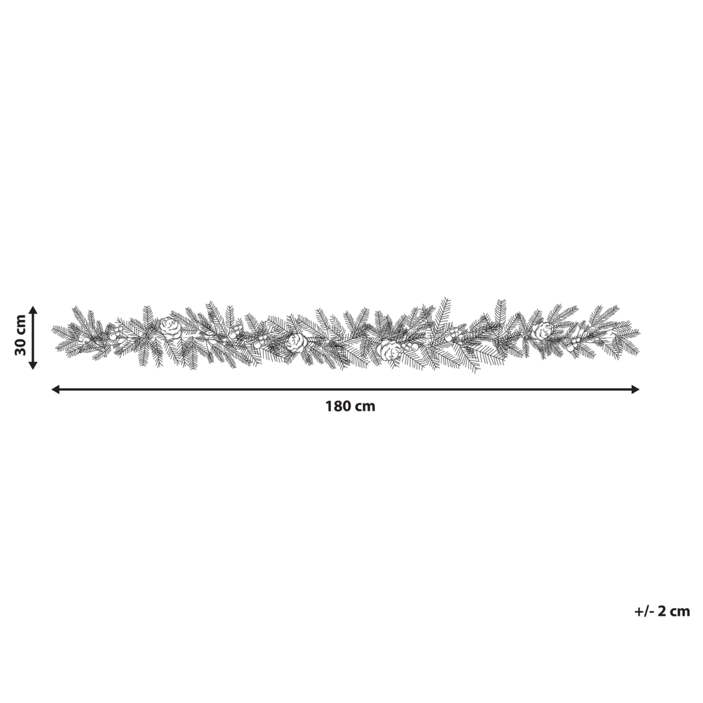 Festone natalizio artificiale innevato con Luci LED 180 cm Decorazione da Parete Bianco