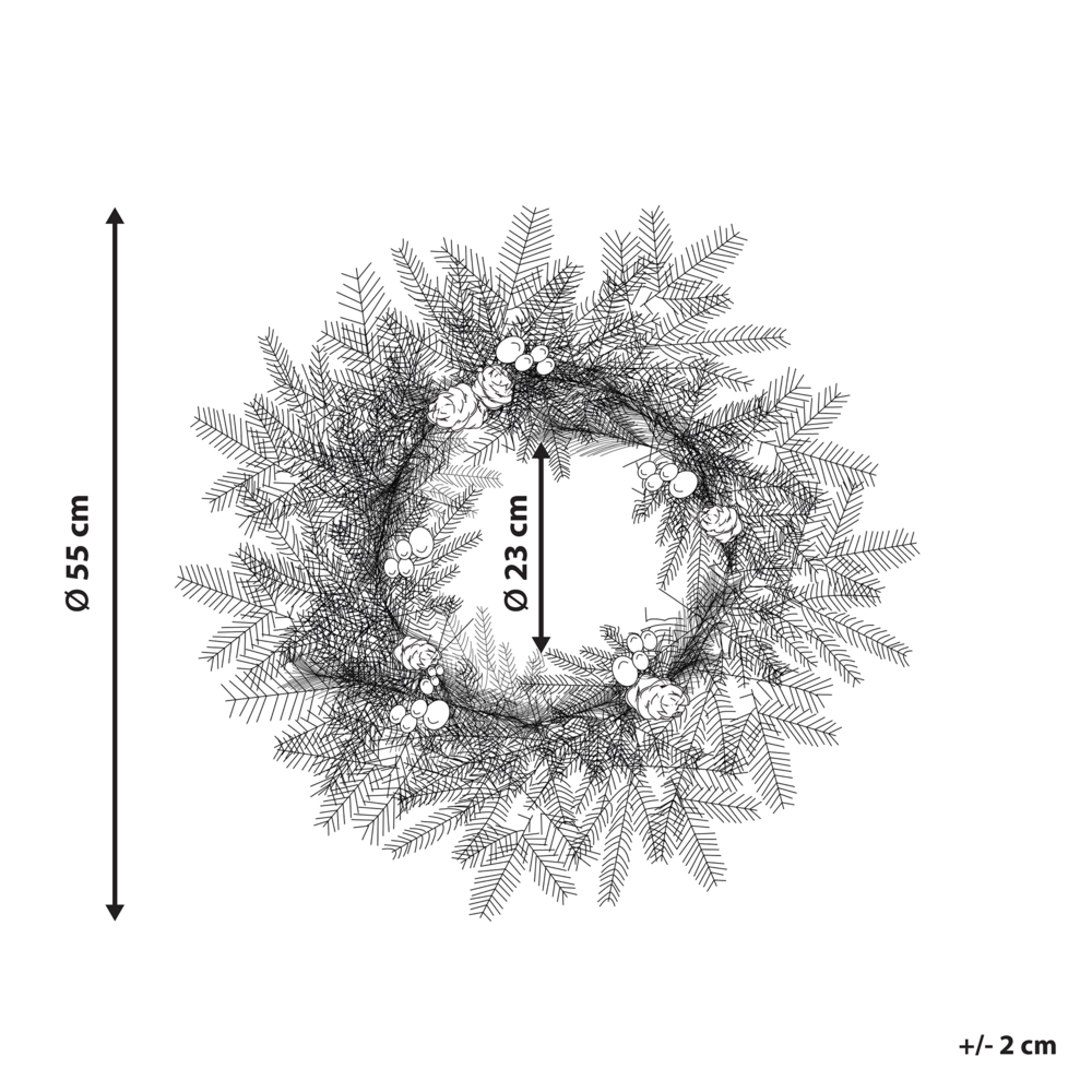 Ghirlanda Natalizia Artificiale Innevata PreIlluminata ⌀ 55 cm Bianco