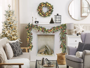 Festone Natalizio Sintetico Innevata con Illuminazione LED 270 cm Verde