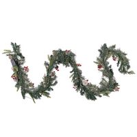 Festone Natalizio Sintetico Innevata con Illuminazione LED 270 cm Verde