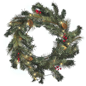 Festone Natalizio Sintetico con Luci LED ⌀ 60 cm di colore verde natale accessorio