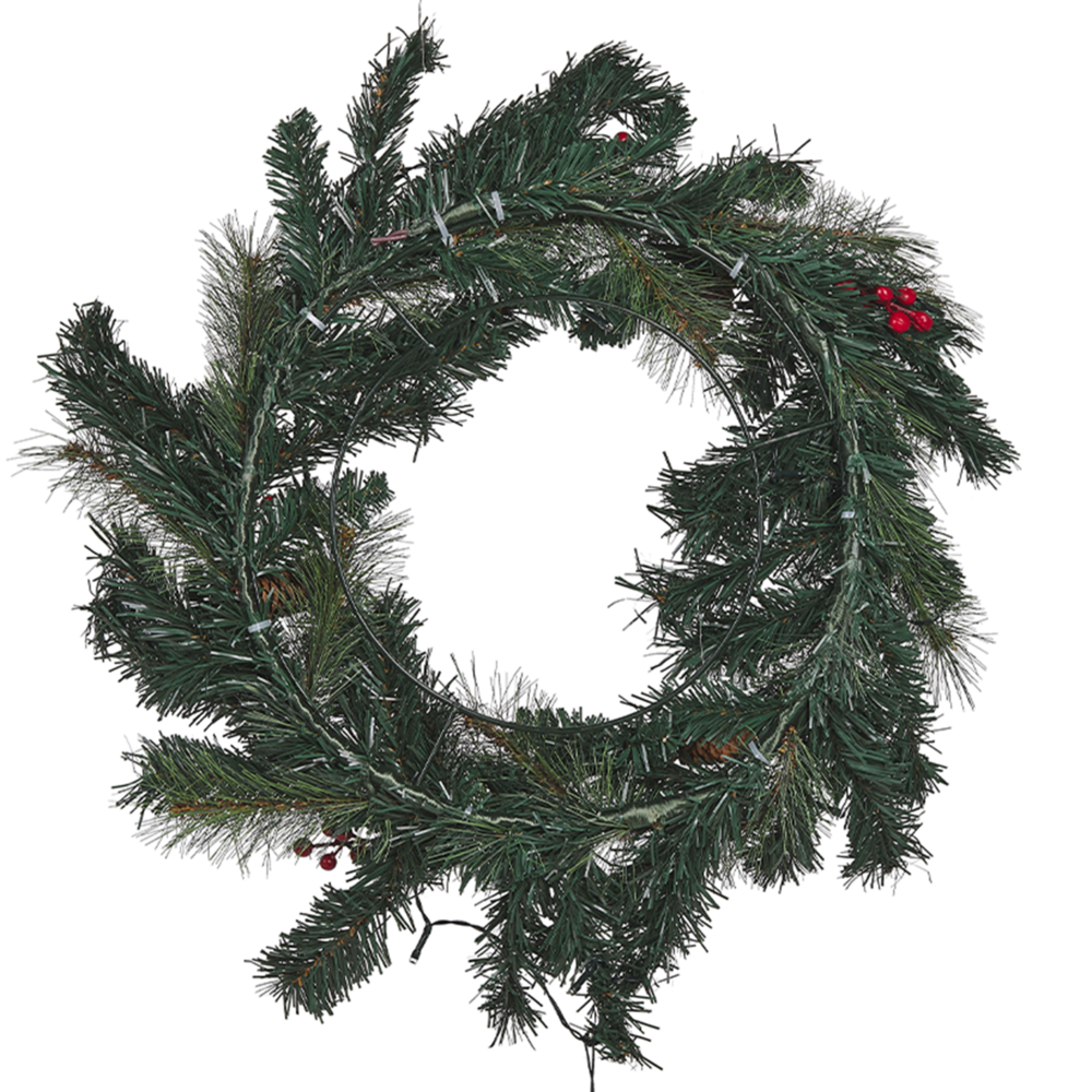 Festone Natalizio Sintetico con Luci LED ⌀ 60 cm di colore verde natale accessorio