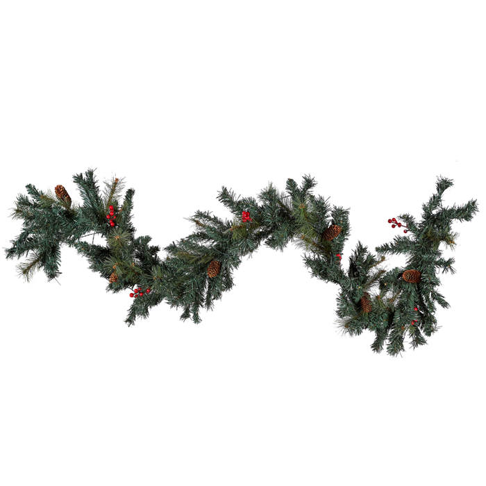 Festone Natalizio Sintetico con Illuminazione LED 180 cm Verde