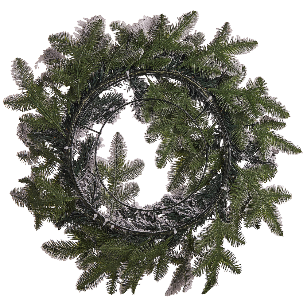 Ghirlanda Natalizia Artificiale Innevata PreIlluminata ⌀ 70 cm Bianco