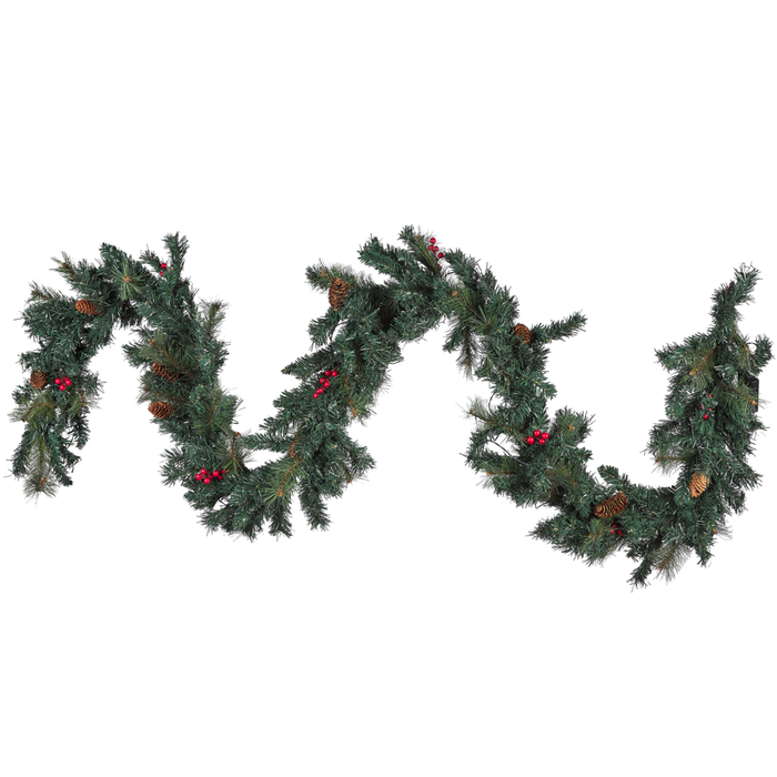 Festone Natalizio Sintetico con Illuminazione LED 270 cm Verde