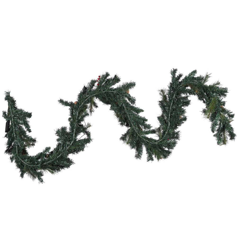 Festone Natalizio Sintetico con Illuminazione LED 270 cm Verde