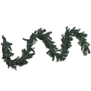 Festone Natalizio Sintetico con Illuminazione LED 270 cm Verde