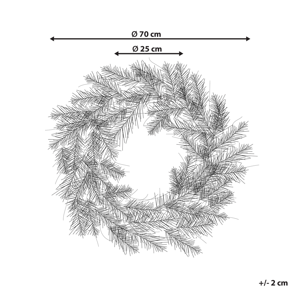 Ghirlanda Natalizia Artificiale Innevata PreIlluminata ⌀ 70 cm Bianco