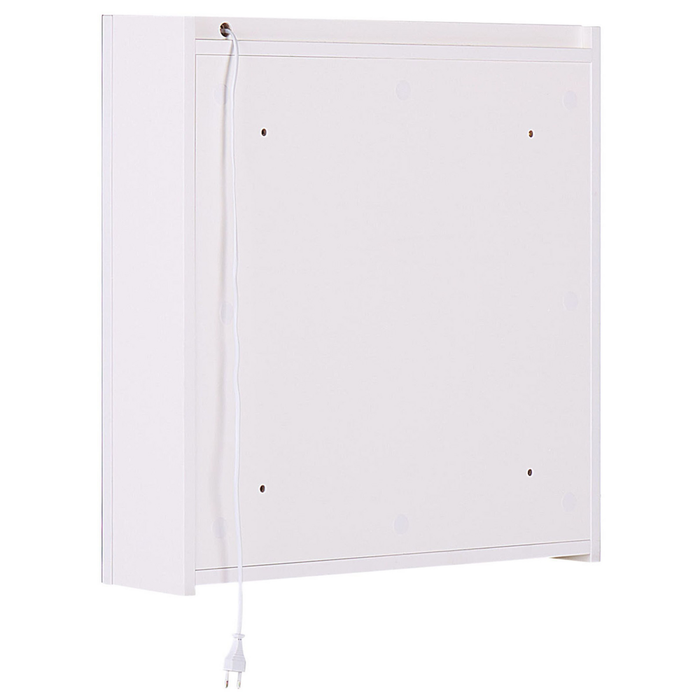 Armadietto a specchio per bagno in multistrato argento 60 x 60 cm Armadio pensile a 2 ante con luci a LED