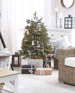 Albero di Natale Artificiale Verde Tradizionale Base Metallo PVC 120 cm