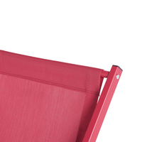 Sedia a Sdraio Pieghevole in Tessuto di colore Rosso e Struttura Alluminio Rosso resistente