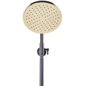 Moderno Set Colonna Doccia da Muro con Soffione a Pioggia in Ottone Nero Opaco ed dorato