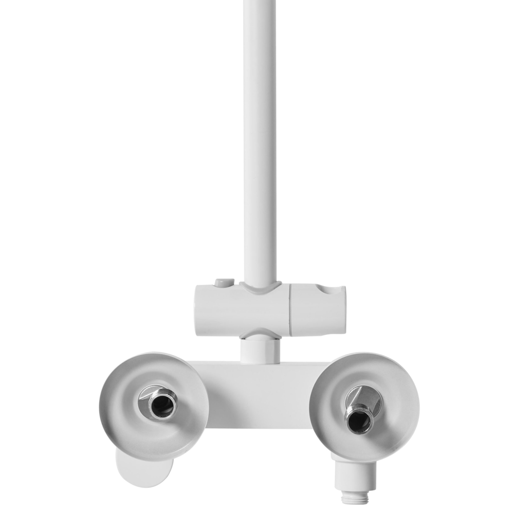 Moderno Set Colonna Doccia da Muro con Soffione a Pioggia in Ottone Bianco Opaco