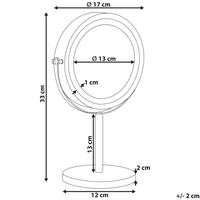 Specchio da tavolo double face per trucco a LED metallo Nero ø 13 cm 1x / 5x