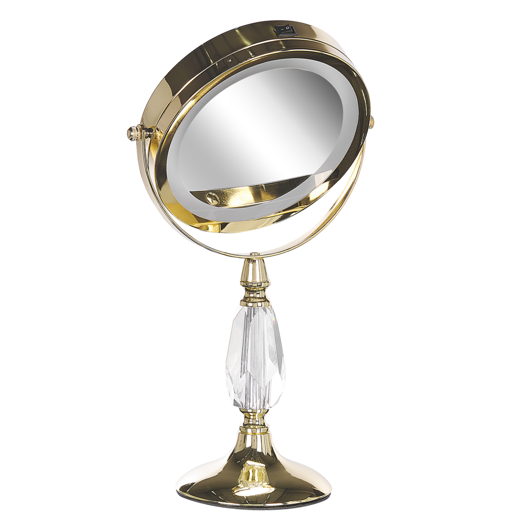 Specchio da tavolo double face per trucco a LED metallo Nero ø 18 cm 1x / 5x