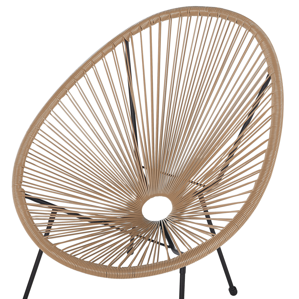 Sedia da Esterno Simil Rattan Beige Design Spaghetti stile moderno contemporaneo