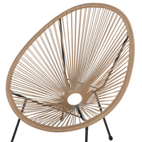 Sedia da Esterno Simil Rattan Beige Design Spaghetti stile moderno contemporaneo