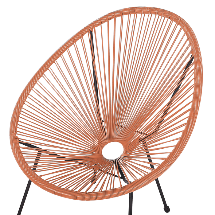 Sedia Giardino rattan sintetico a Raggi Arancione Resistente Agenti Atmosferici