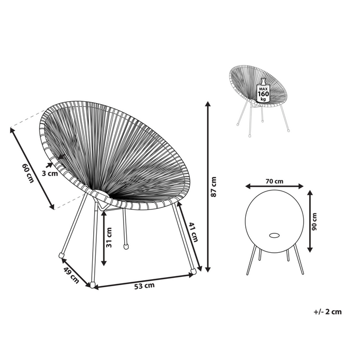 Sedia da Esterno Simil Rattan Beige Design Spaghetti stile moderno contemporaneo