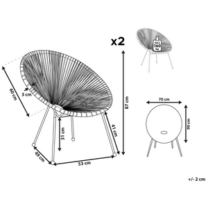 Set di 2 Sedie da Giardino Arancioni in Rattan Sintetico Resistente