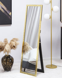 Specchio da terra in vetro dorato in materiale sintetico 40 x 140 cm con cornice decorativa dal design moderno