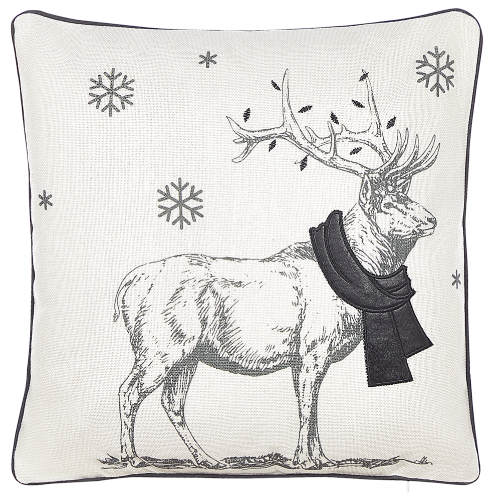 Set di 2 cuscini in tessuto imbottiti renna 45 x 45 cm nero stile moderno