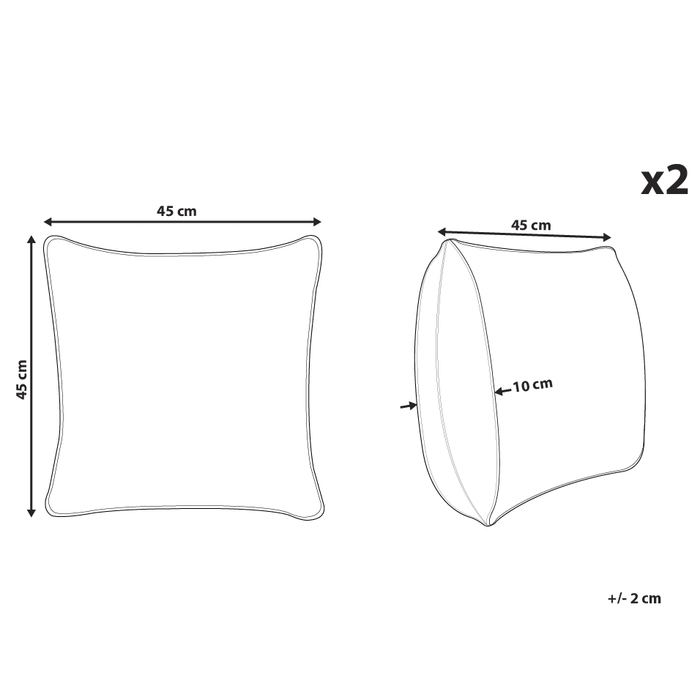 Set di 2 cuscini in tessuto imbottiti renna 45 x 45 cm nero stile moderno