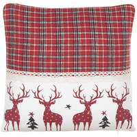 Set di 2 cuscini decorativi con renne 45 x 45 cm rosso stile moderno contemporaneo salotto camera da letto
