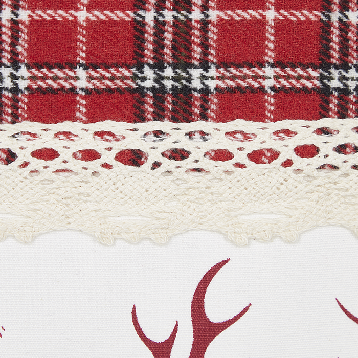 Set di 2 cuscini decorativi con renne 45 x 45 cm rosso stile moderno contemporaneo salotto camera da letto