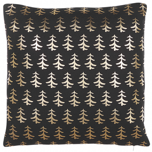 Set di 2 cuscini decorativi con alberi di Natale 45 x 45 cm nero
