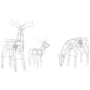 Set di 2 Decorazioni Natalizie da Esterno Renne in Varie Dimensioni con Luci LED Bianco