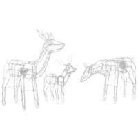 Set di 2 Decorazioni Natalizie da Esterno Renne in Varie Dimensioni con Luci LED Bianco