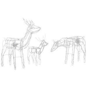 Set di 2 Decorazioni Natalizie da Esterno Renne in Varie Dimensioni con Luci LED Bianco