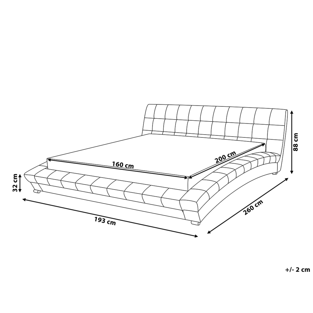 Letto in tessuto grigio 160 x 200 cm telaio ad arco con base a doghe testiera capitonné