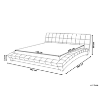 Letto in tessuto grigio 160 x 200 cm telaio ad arco con base a doghe testiera capitonné