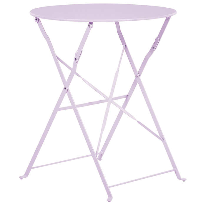 Set da Esterno 3 pezzi Tavolino e 2 Sedile Pieghevoli in Metallo Blu