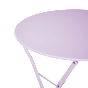 Set da Esterno 3 pezzi Tavolino e 2 Sedile Pieghevoli in Metallo Blu